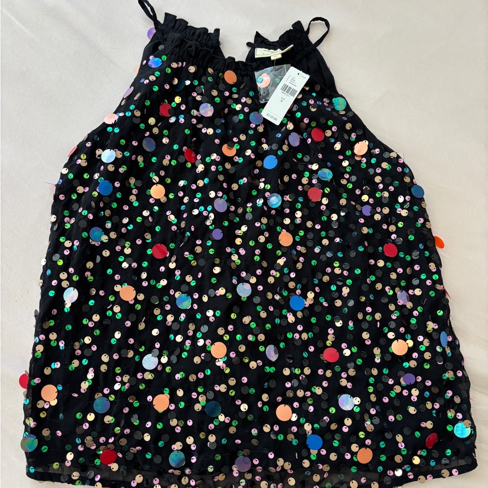 Anthropologie Black and Red Camisole with Adjustable Straps
